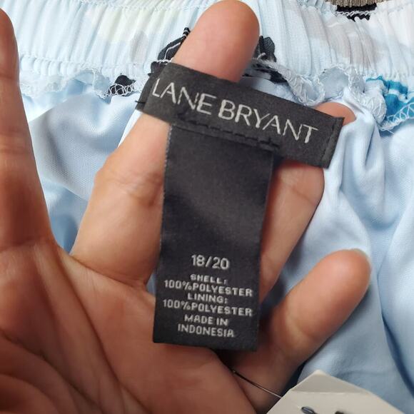 Lane Bryant Baby Blue Floral Ruffle Hem Midi Skirt Size 18/20 NWT Whimsical - Picture 6 of 9